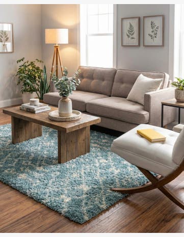 4' x 6' Moroccan Trellis Shag Rug