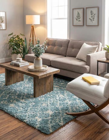 4' x 6' Moroccan Trellis Shag Rug