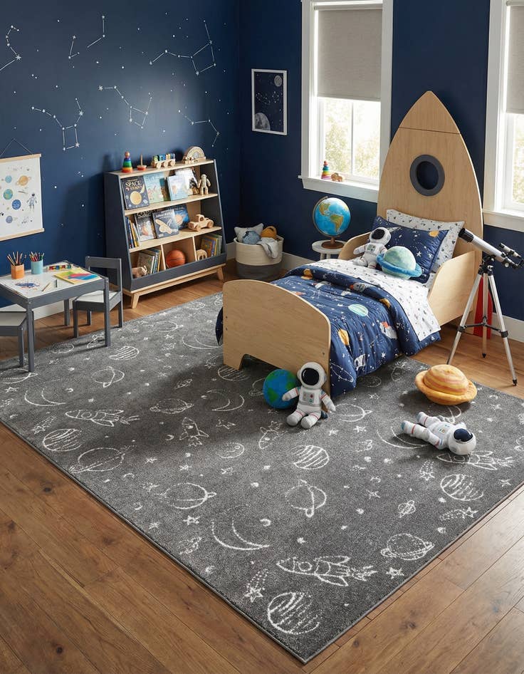 Detail image of 7' 10 x 10' Planets Whimsy Kids Rug