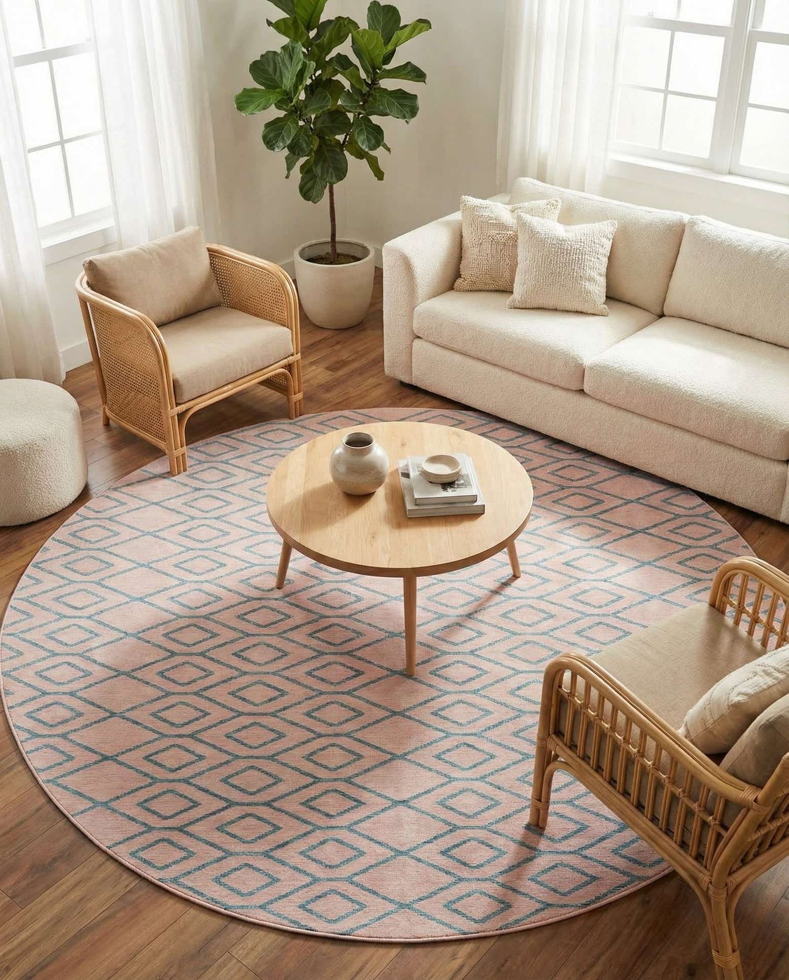 10' 8 x 10' 8 Easy-Clean Jill Zarin Turks and Caicos Indoor / Outdoor Round Rug