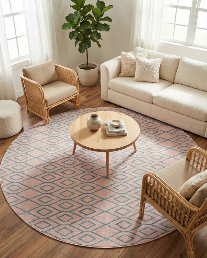 10' 8 x 10' 8 Easy-Clean Jill Zarin Turks and Caicos Indoor / Outdoor Round Rug