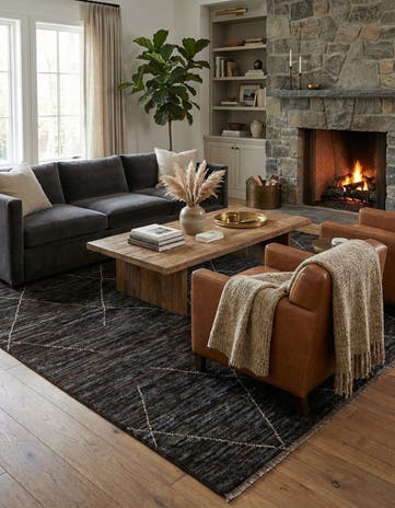 5' 2 x 7' 7 Hand Knotted Moroccan Wool Rug