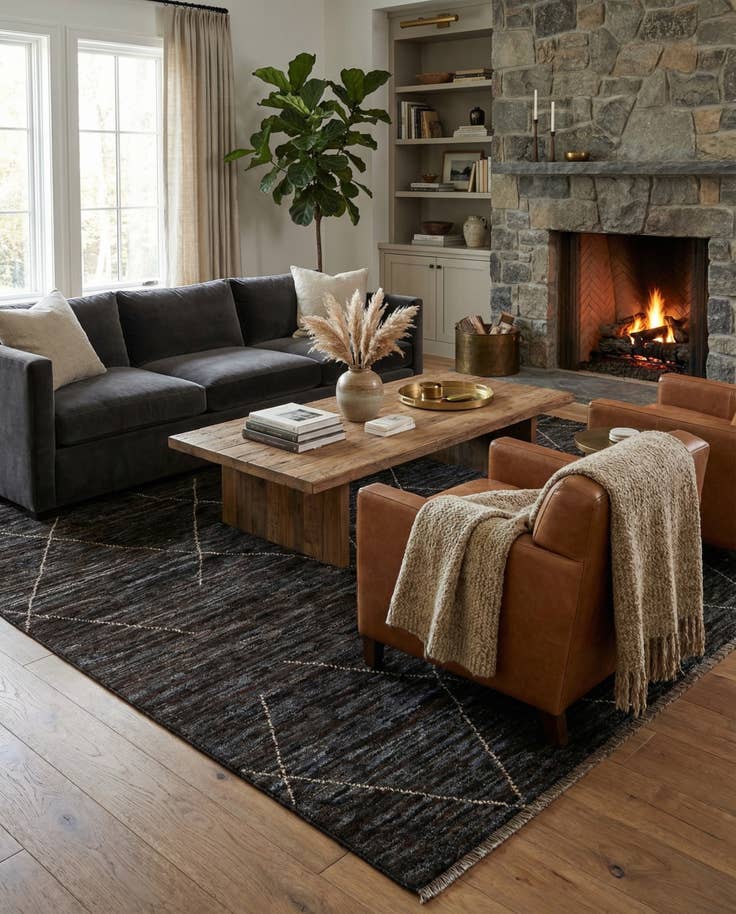 Detail image of 5' 2 x 7' 7 Hand Knotted Moroccan Wool Rug