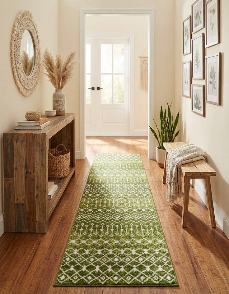 Detail image of 2' 7 x 10' Moroccan Trellis Runner Rug