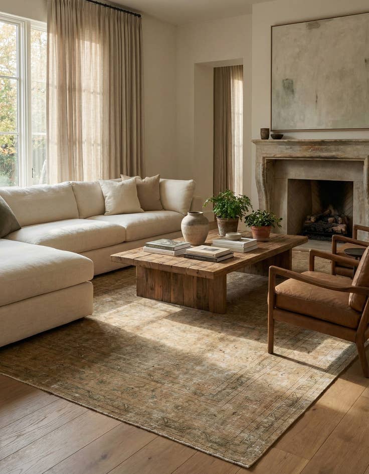 Detail image of  9' 8 x 12' 6  Hand Knotted Ultra Vintage Persian Wool Rug