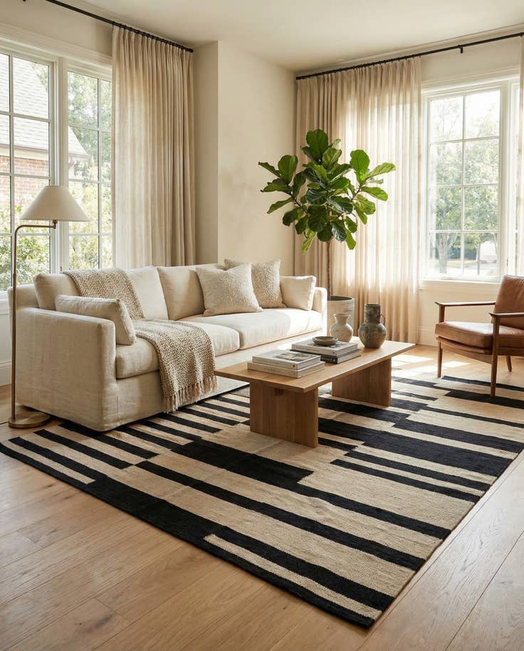 Detail image of 5' 7 x 7' 9 Hand Woven Kilim Modern Wool Rug