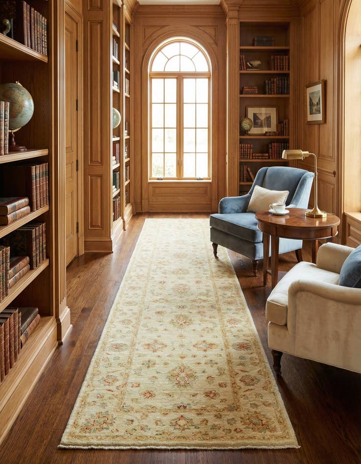 Detail image of 2' 8 x 16' 1  Hand Knotted Peshawar Ziegler Runner Rug