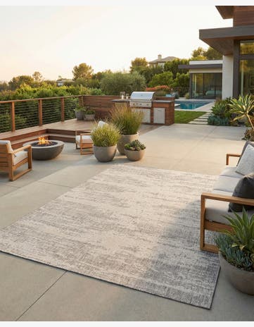 7' 10 x 11' Easy-Clean Modern Indoor / Outdoor Rug