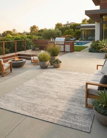 7' 10 x 11' Easy-Clean Modern Indoor / Outdoor Rug