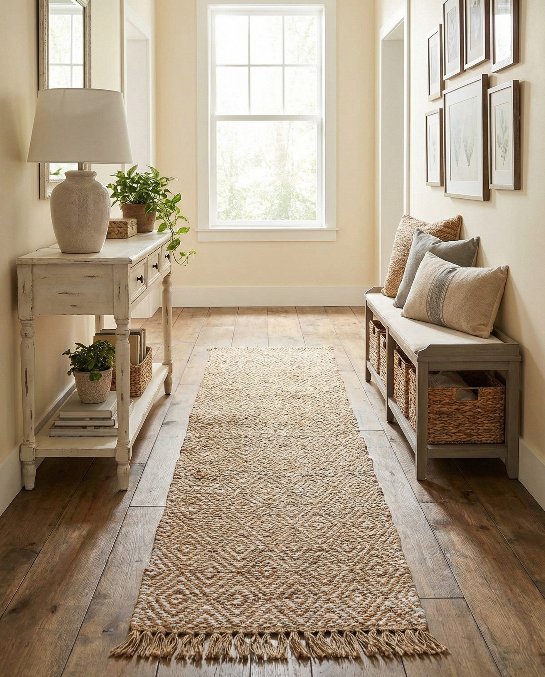  2' 2 x 10'  Hand Woven Braided Jute Runner Rug