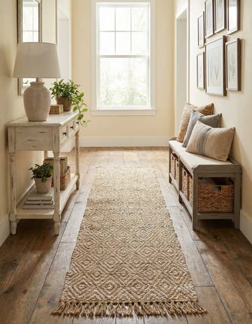 2' 2 x 10' Hand Woven Braided Jute Runner Rug