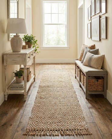  2' 2 x 10'  Hand Woven Braided Jute Runner Rug