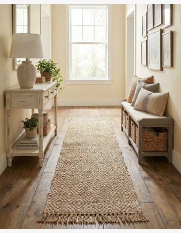 Natural Hand Woven Braided Jute Runner Rug
