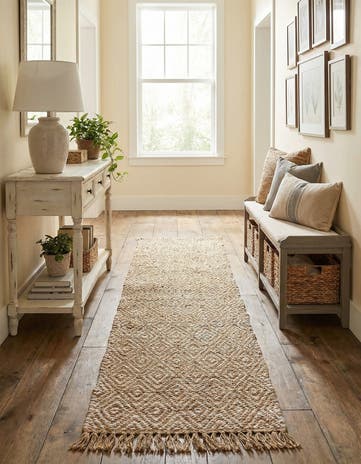 2' 2 x 10' Hand Woven Braided Jute Runner Rug