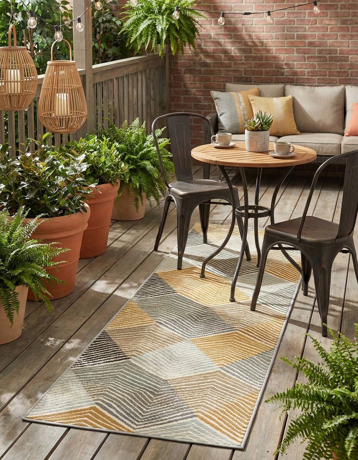 Detail image of 2' x 6' Easy-Clean Modern Indoor / Outdoor Runner Rug