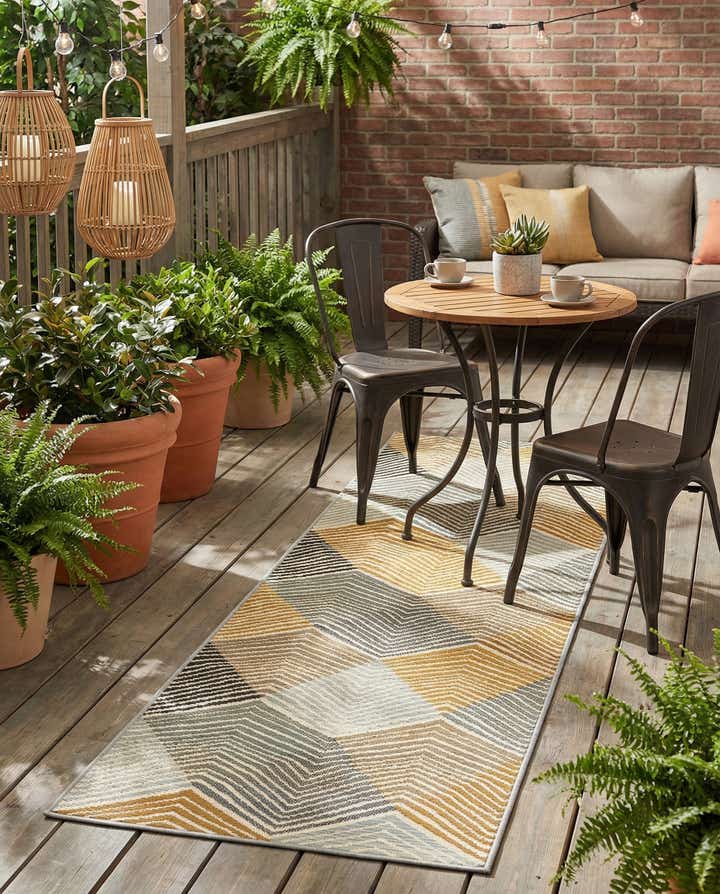 2' x 6' Easy-Clean Modern Indoor / Outdoor Runner Rug