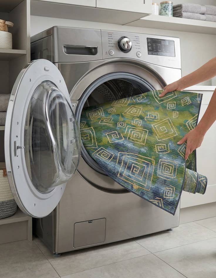 Detail image of 6' x 6'  Washable Modern Indoor / Outdoor Square Rug