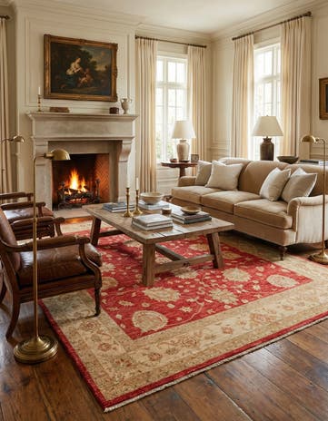 8' 7 x 9' 10 Hand Knotted Peshawar Ziegler Rug