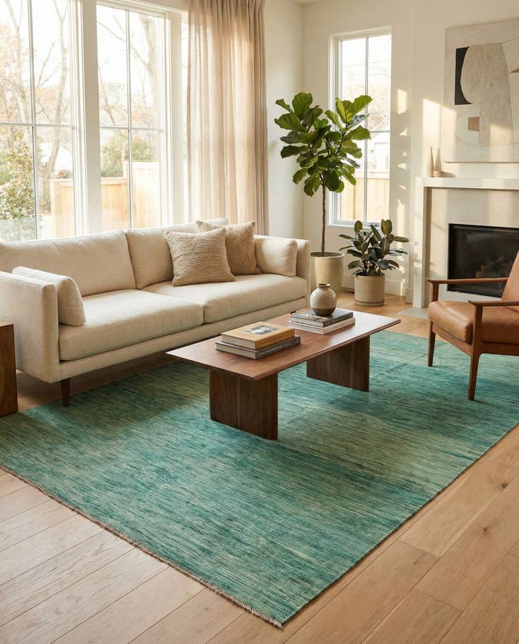 Detail image of 6' 5 x 9' 10 Hand Woven Kilim Modern Wool Rug