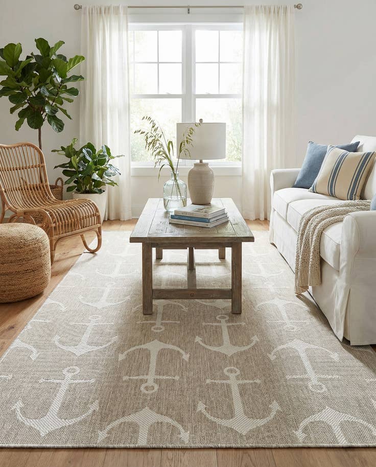 Detail image of 6' x 9' Easy-Clean Coastal Indoor / Outdoor Rug