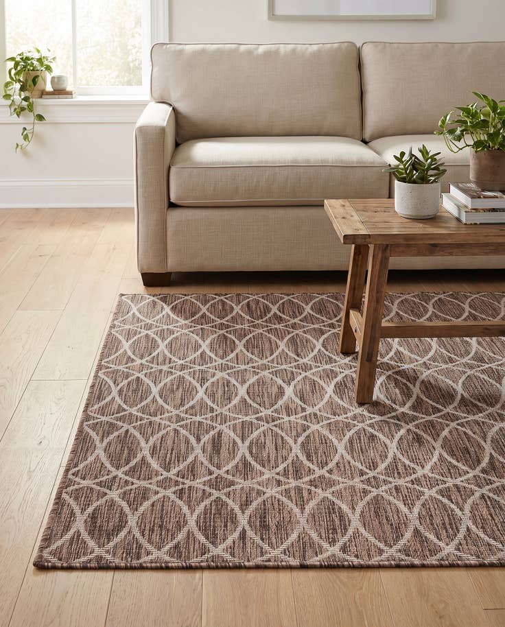 Detail image of 3' x 5' 3 Easy-Clean Trellis Indoor / Outdoor Rug