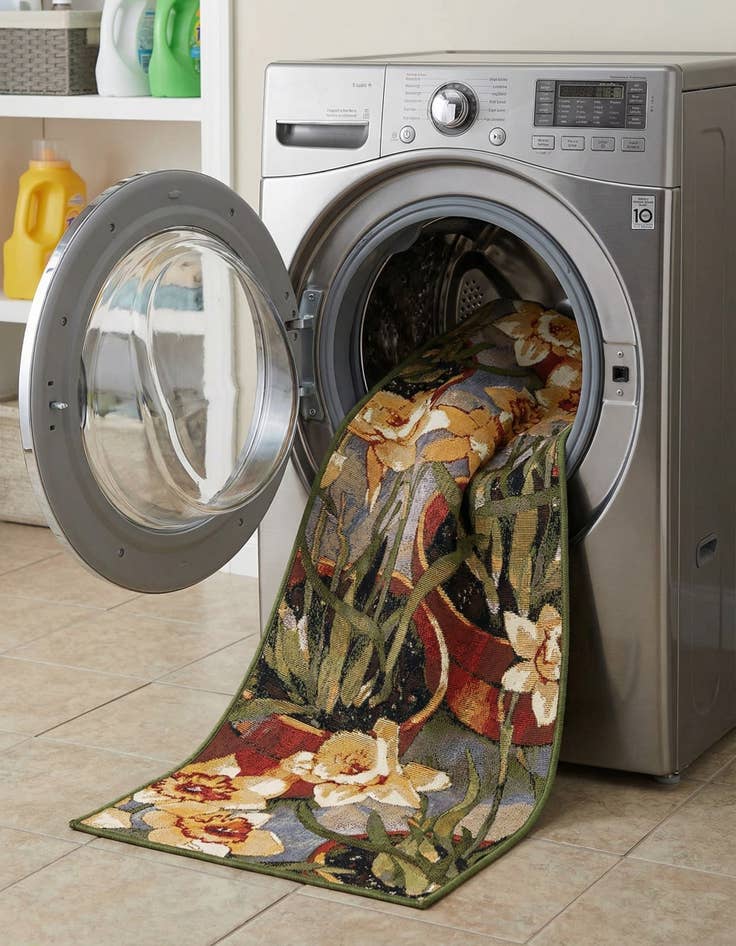 Detail image of  2' x 8'  Washable Botanical Indoor / Outdoor Runner Rug