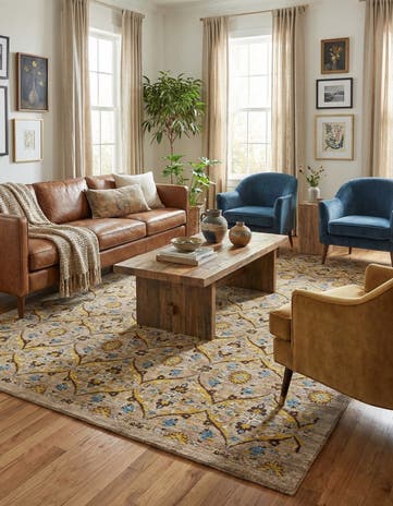 6' x 8' 8 Hand Knotted Ikat Oriental Rug
