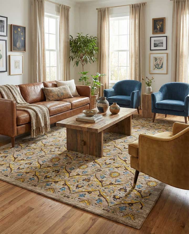 6' x 8' 8 Hand Knotted Ikat Oriental Rug