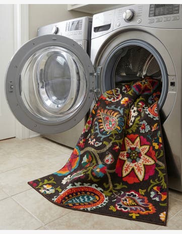Brown Washable Hyacinth Rug