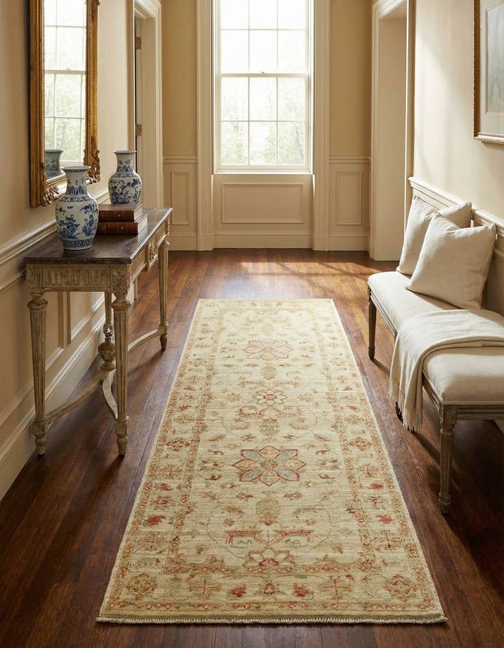 Detail image of 2' 5 x 6' 6 Hand Knotted Peshawar Ziegler Runner Rug