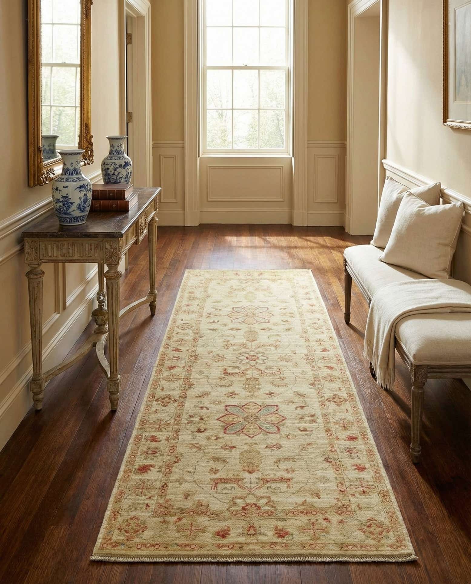2' 5 x 6' 6 Hand Knotted Peshawar Ziegler Runner Rug