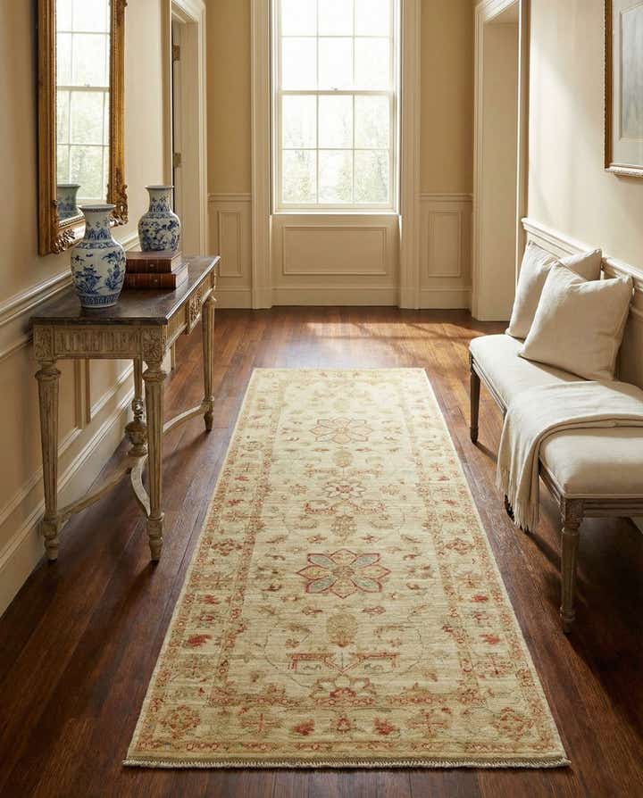 2' 5 x 6' 6 Hand Knotted Peshawar Ziegler Runner Rug