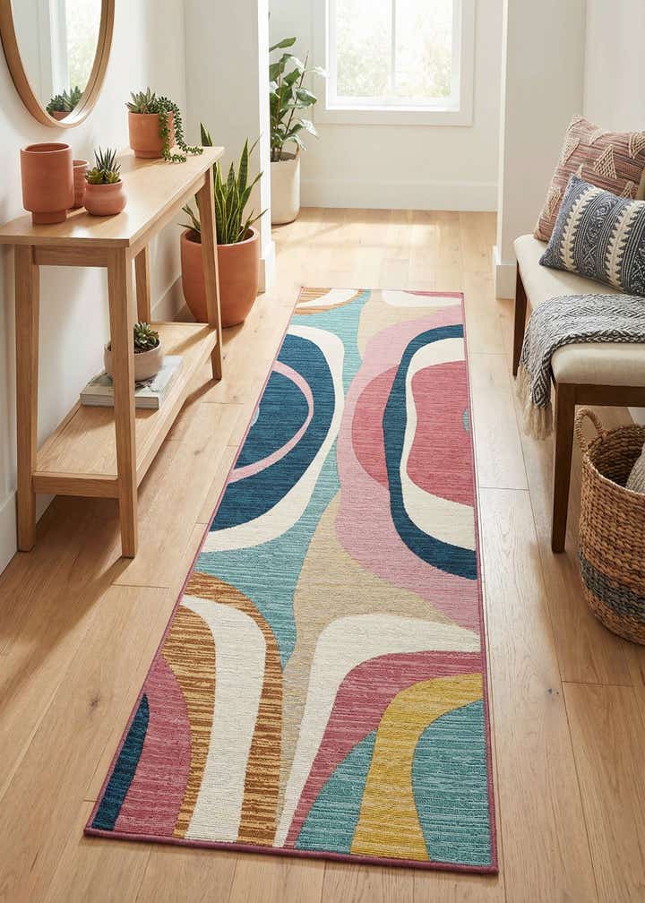 2' x 8' Easy-Clean Modern Indoor / Outdoor Runner Rug