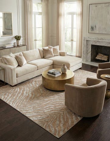 Beige and Ivory Finsbury Square Rug
