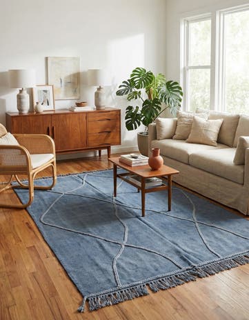 4' 7 x 6' 10 Hand Knotted Moroccan Wool Rug