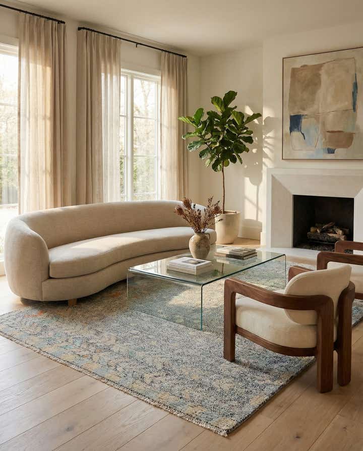 5' 2 x 7' 3 Hand Knotted Modern Ziegler Wool Rug