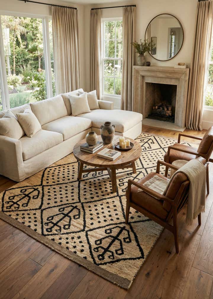 5' 10 x 9' 7 Hand Knotted Moroccan Wool Rug