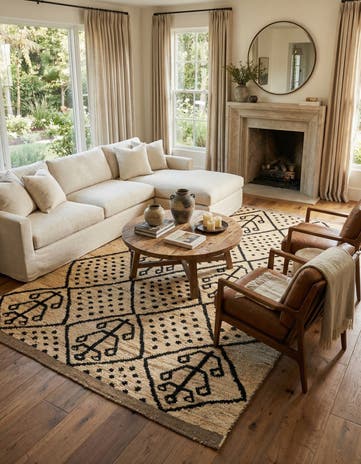5' 10 x 9' 7 Hand Knotted Moroccan Wool Rug
