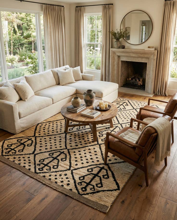 Detail image of 5' 10 x 9' 7 Hand Knotted Moroccan Wool Rug