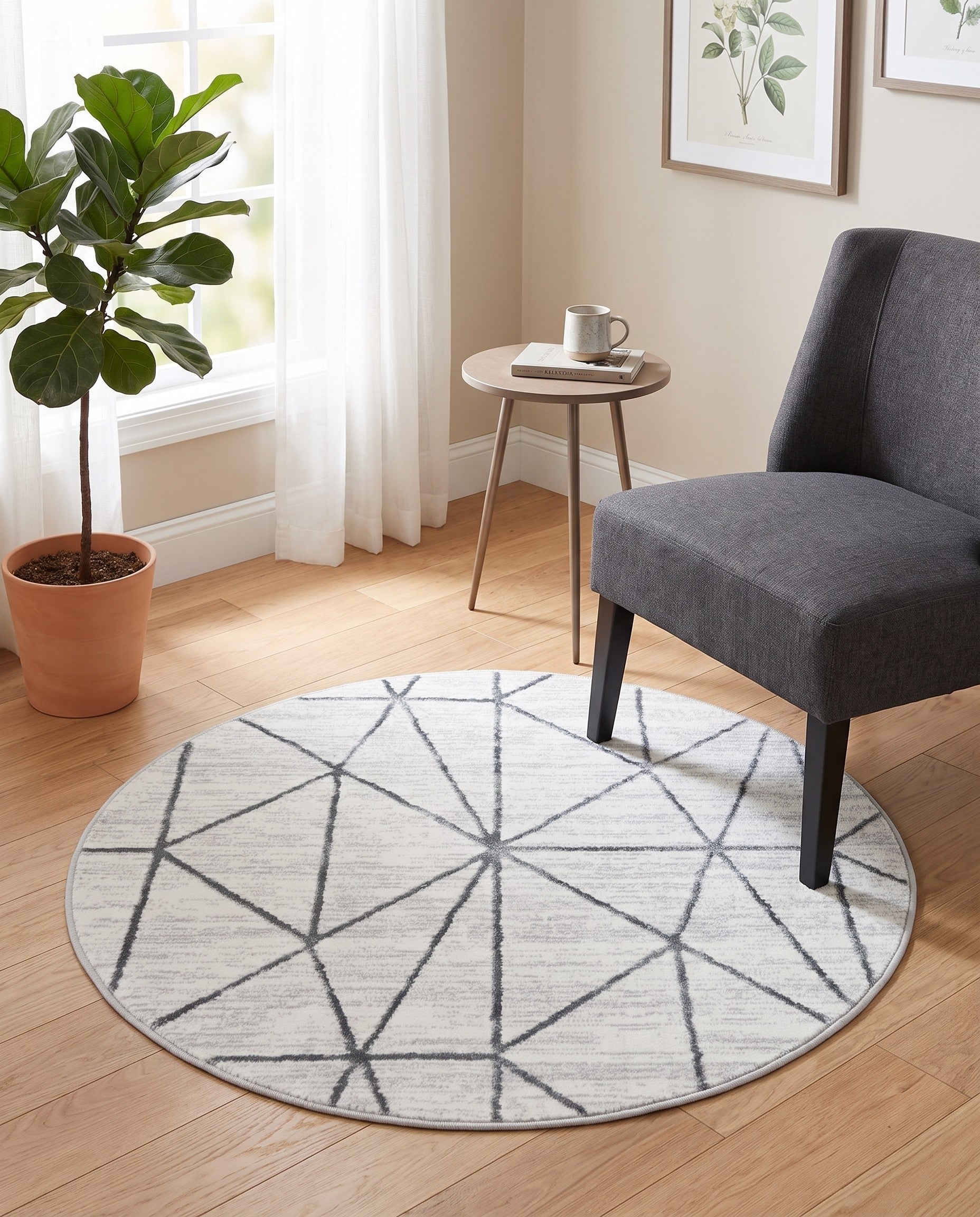 3' 3 x 3' 3 Lattice Trellis Round Rug