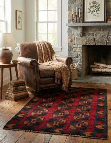2' 9 x 4' 8 Hand Knotted Balouch Persian Wool Rug