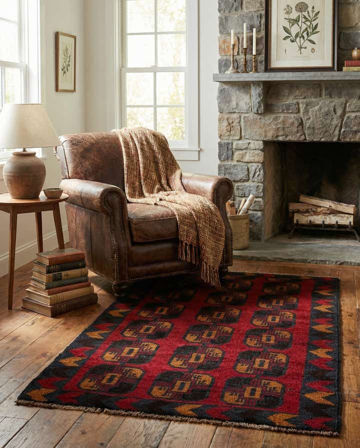 2' 9 x 4' 8 Hand Knotted Balouch Persian Wool Rug