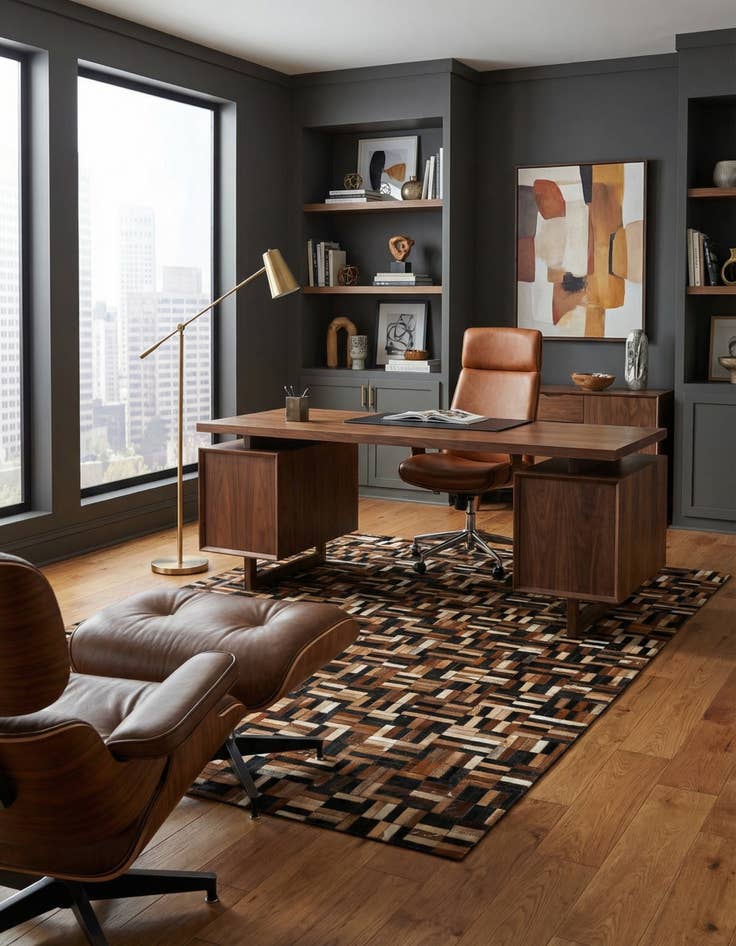 Detail image of  4' 11 x 7' 11 Cowhide - Patchwork Rug