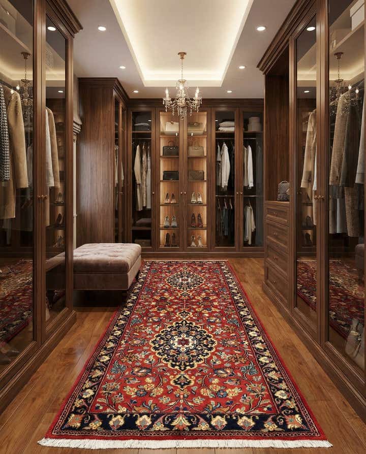 2' 8 x 6' 5 Hand Knotted Qom Persian Runner Rug