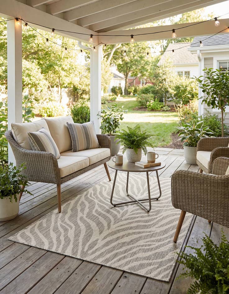 Detail image of  3' x 5' 3  Washable Safari Indoor / Outdoor Rug