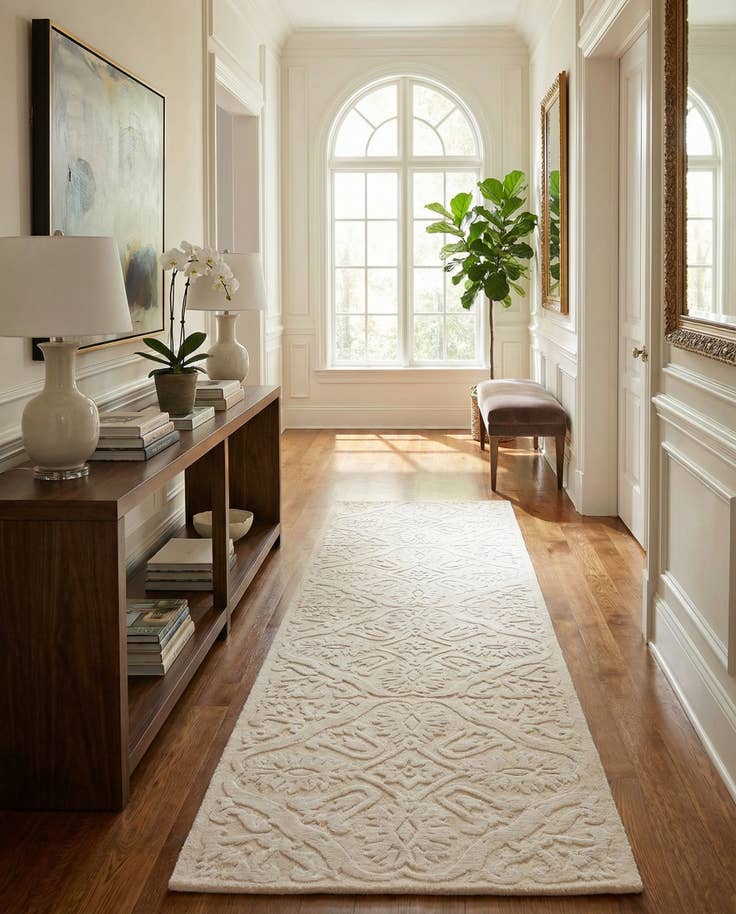 Detail image of 2' 8 x 9' 9 Hand Knotted Darya Wool Runner Rug