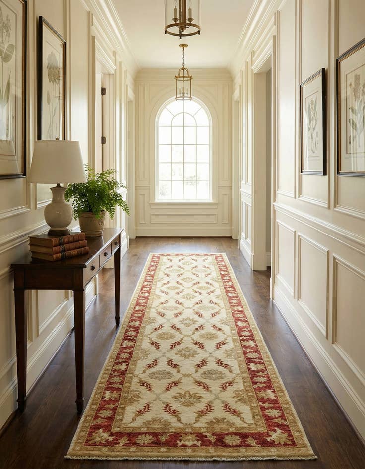 Detail image of 2' 8 x 9' 10  Hand Knotted Peshawar Ziegler Runner Rug