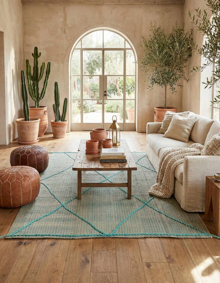 Detail image of 8' 1 x 10' 2  Hand Knotted Moroccan Wool Rug