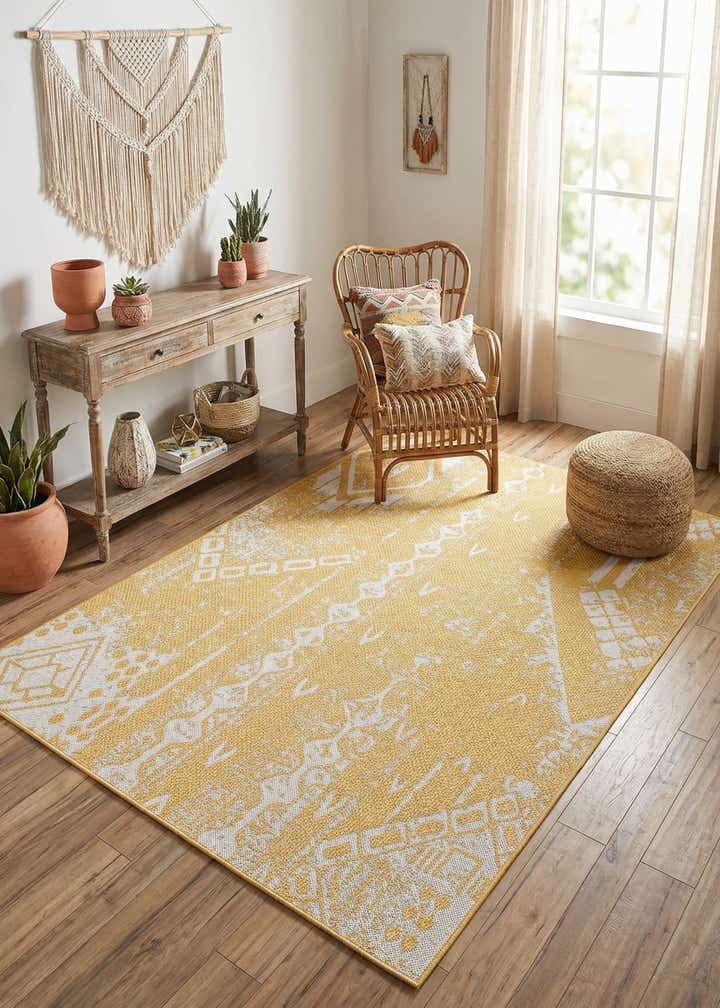 5' 3 x 8' Easy-Clean Bohemian Indoor / Outdoor Rug