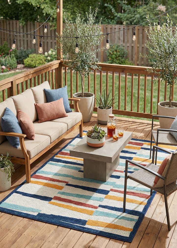 5' 3 x 8' Easy-Clean Belize Indoor / Outdoor Rug